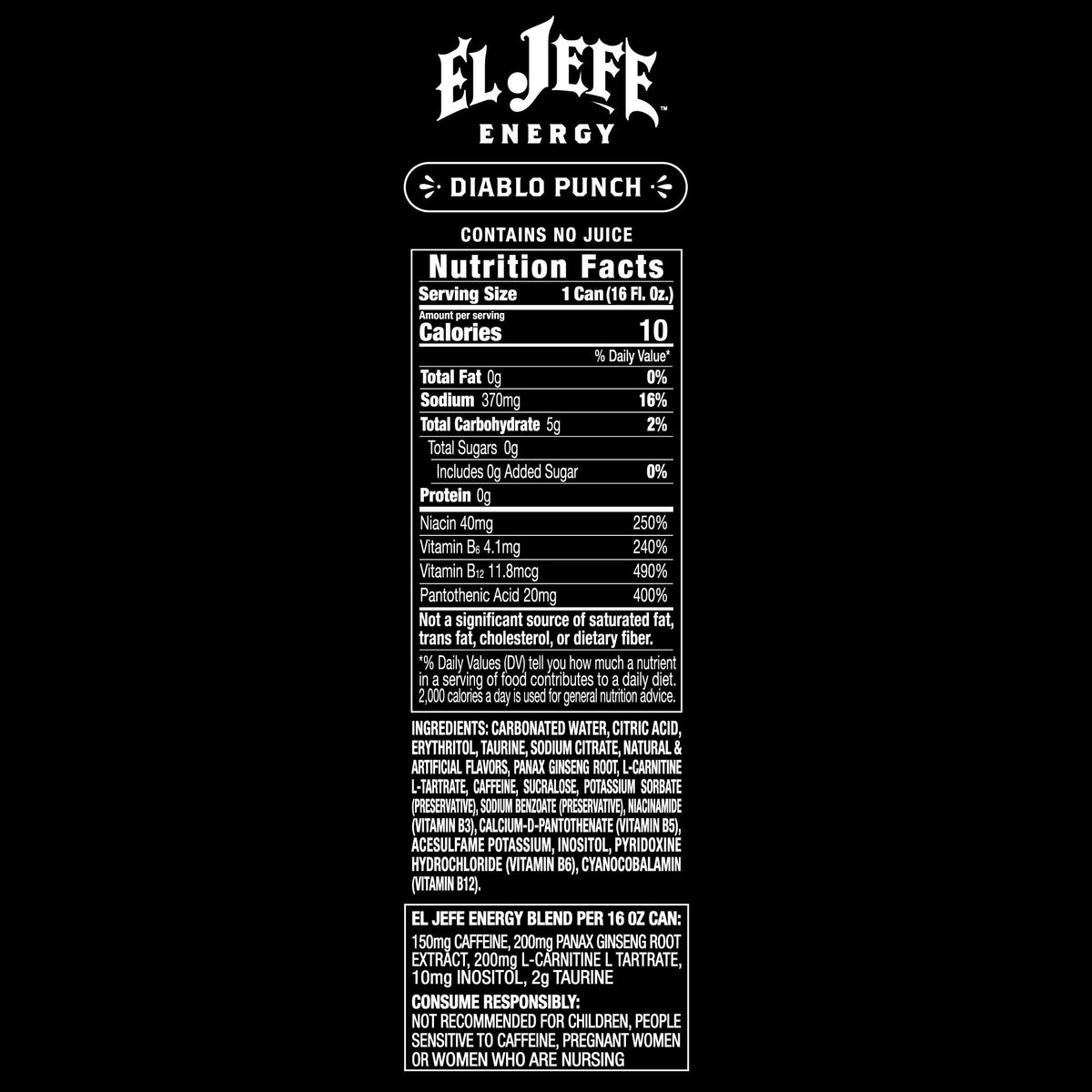 El Jefe Energy Diablo Punch 12 x 473 ml