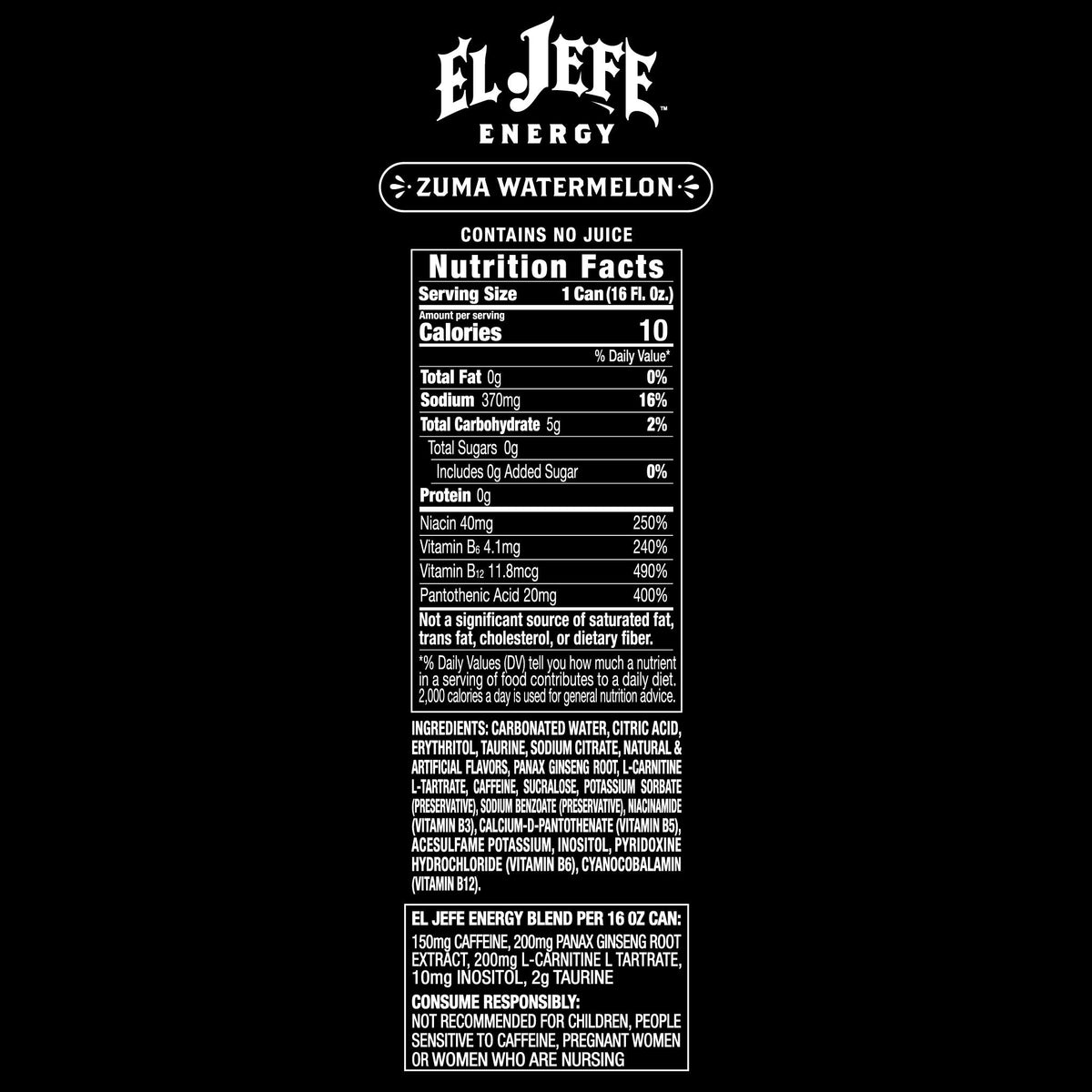 El Jefe Energy Zuma Watermelon 12 x 473 ml