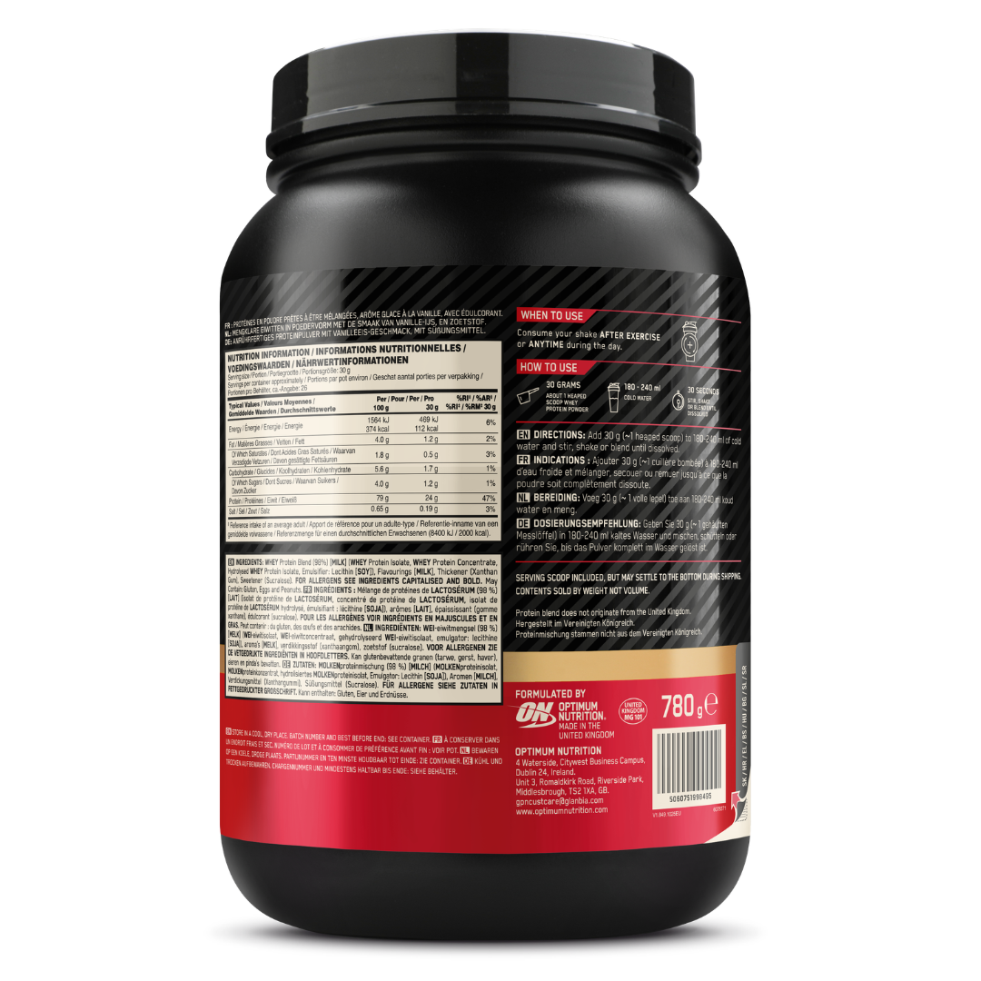 Optimum Nutrition Gold Standard 100% Whey Vanilla Ice Cream (780 g)