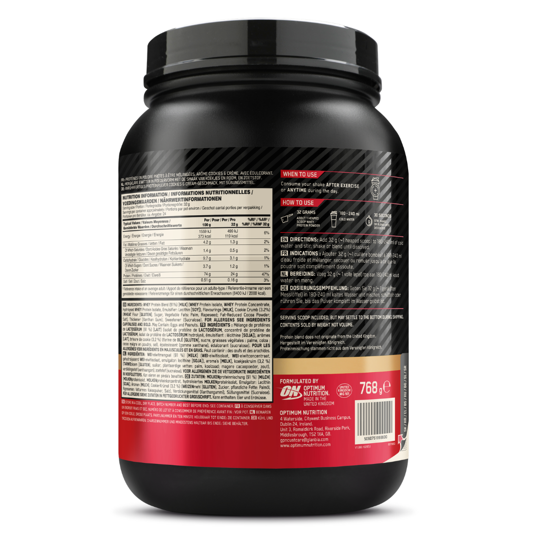 Optimum Nutrition Gold Standard 100% Whey Cookies & Cream (780 g)