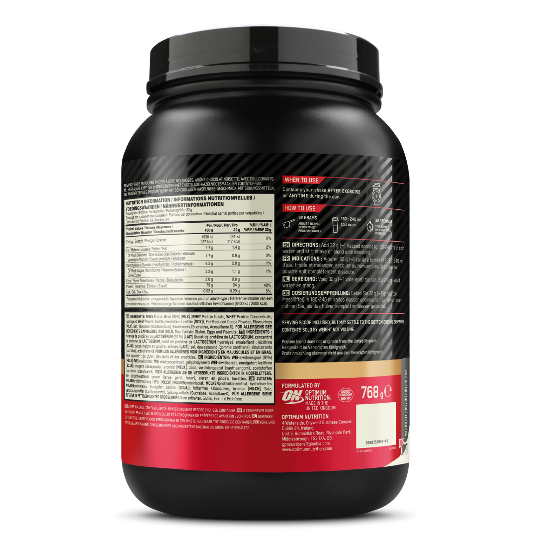 Optimum Nutrition Gold Standard 100% Whey Chocolate Hazelnut (780 g)