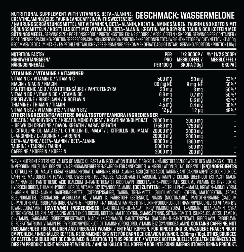 AK47 Labs Schizo Pre-Workout Pastèque (400 g)