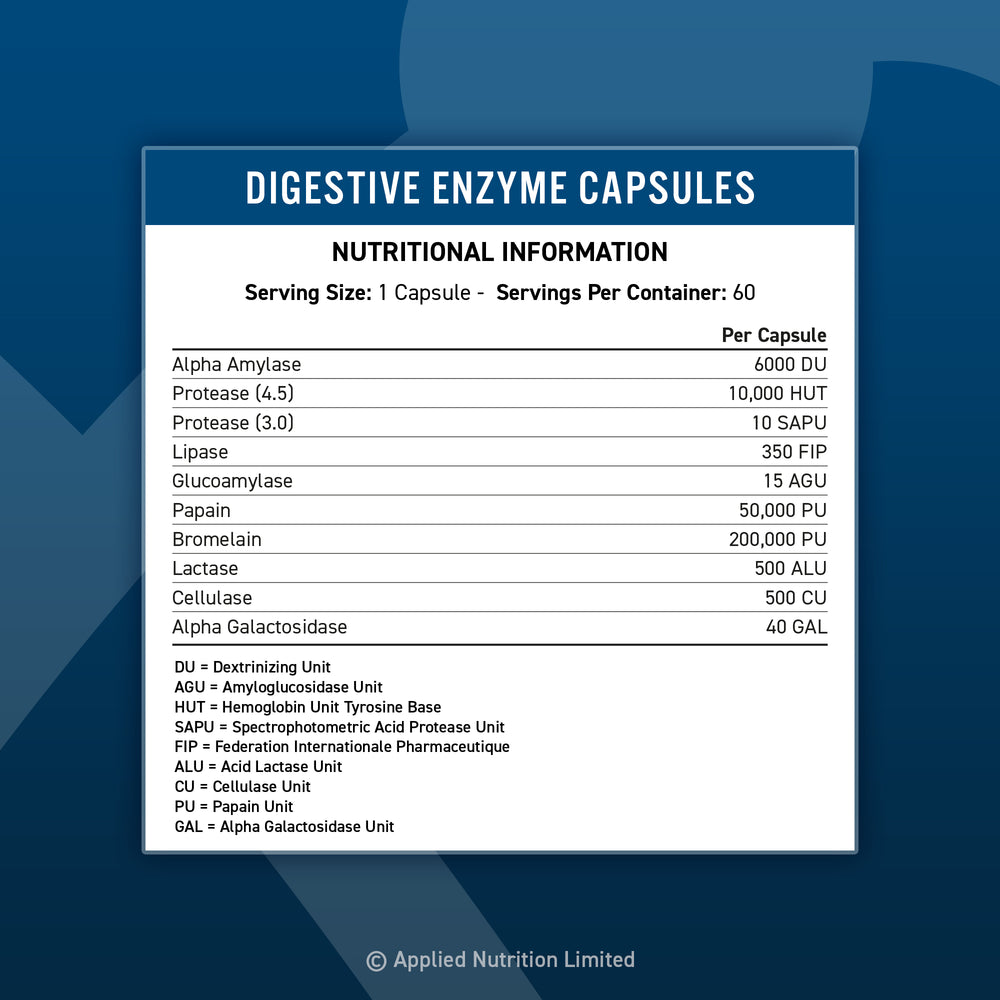 Applied Nutrition Digestive Enzyme (60 gélules)
