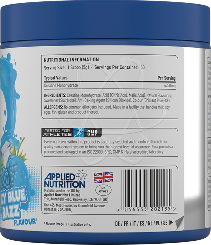 Applied Nutrition Flavoured Creatine Icy Blue Razz (250 g)