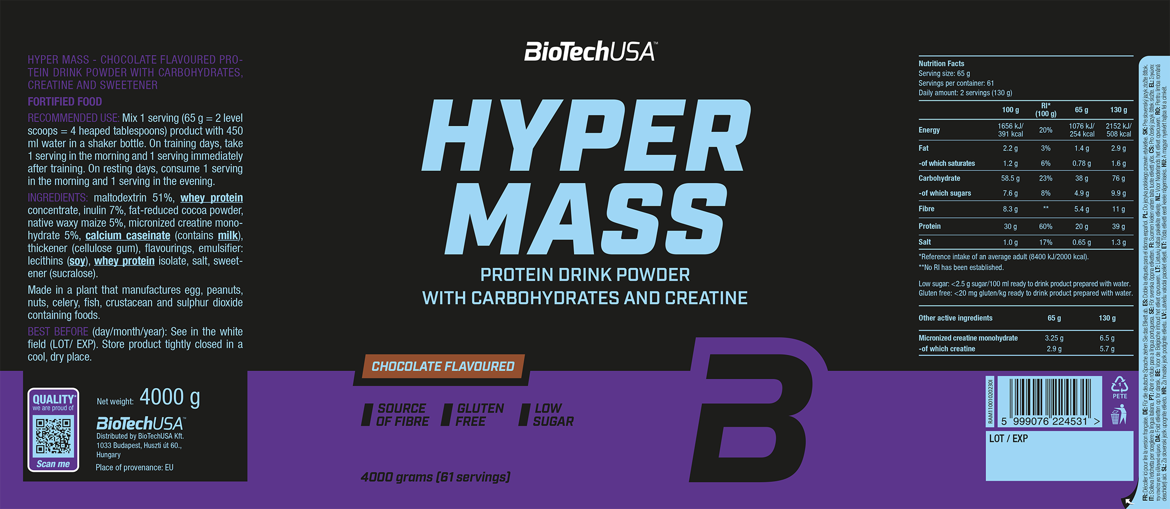 BioTechUSA Hyper Mass Chocolat (4000 g)
