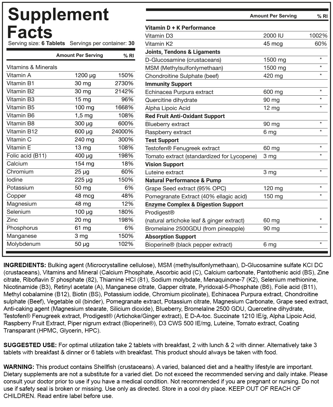 Dedicated Nutrition Alpha Triad (180 comprimés)