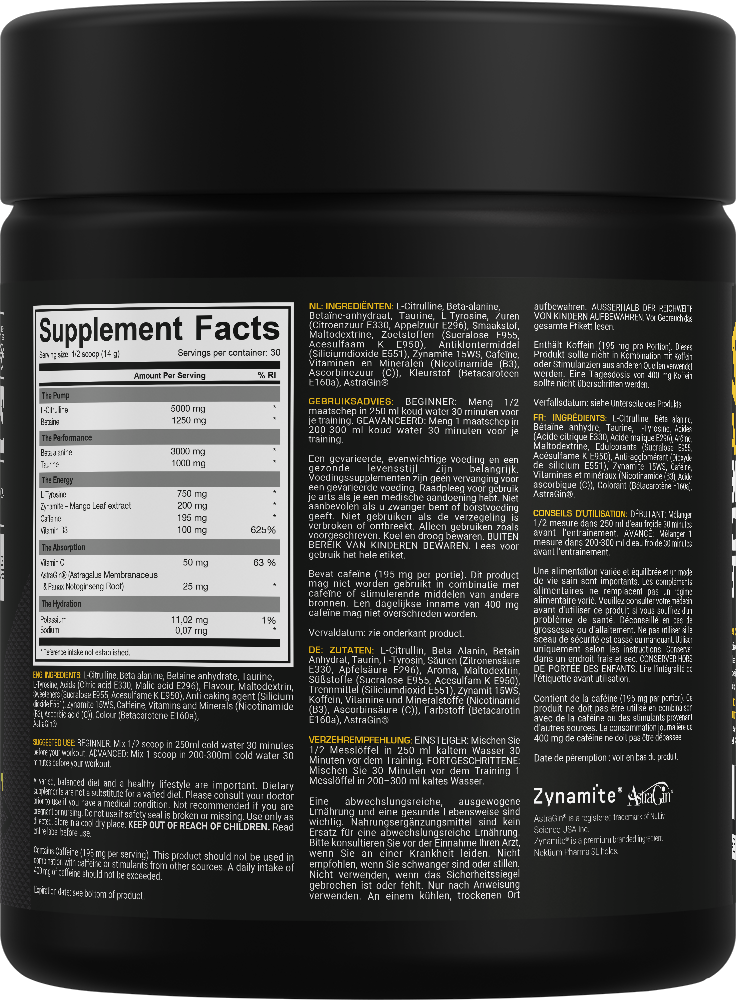 Dedicated Nutrition Unstoppable Pre-workout Tropical (420 g)