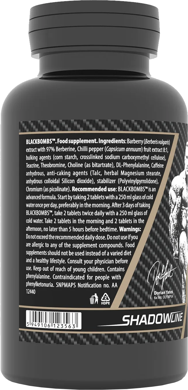 DY Nutrition Blackbombs Fatburner (60 comprimés)