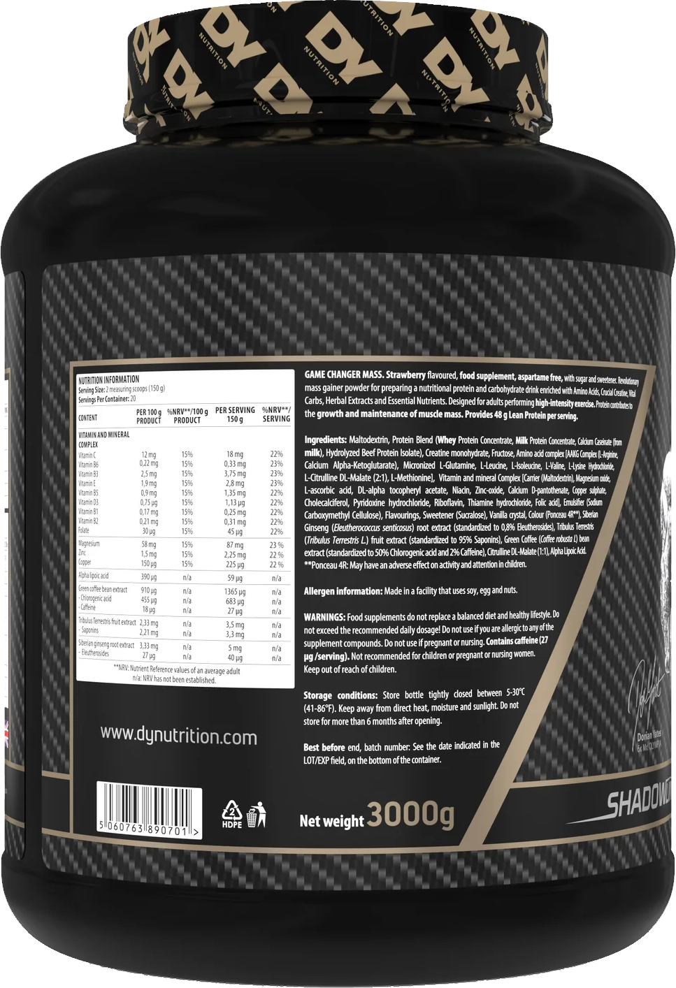 DY Nutrition Game Changer Mass Chocolate Nuts (3000 g)