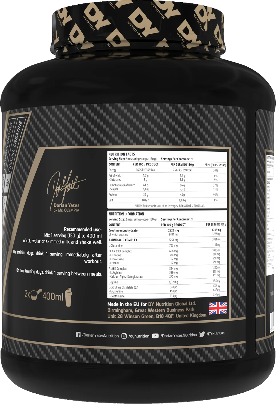 DY Nutrition Game Changer Mass Chocolat blanc Cranberry (3000 g)