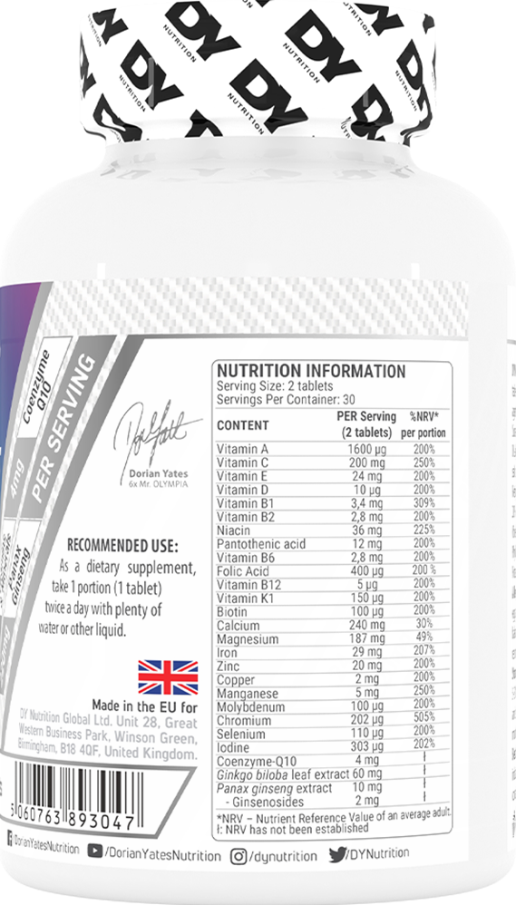 Dorian Yates Nutrition Vitamin B Complex (90 comprimés)