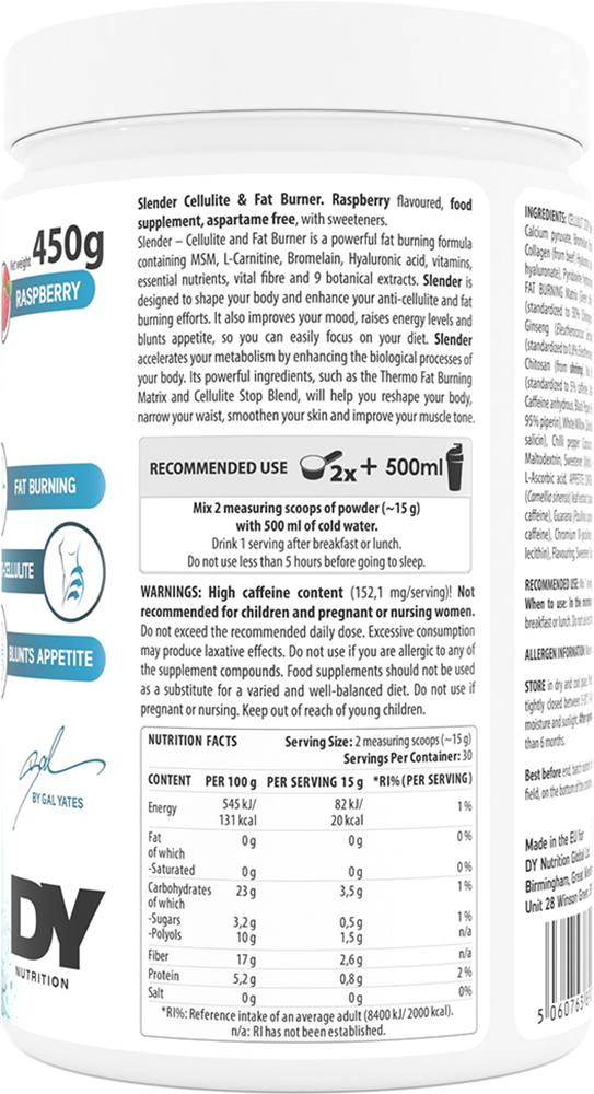 DY Nutrition Slender Cellulite & Fatburner (250 g)