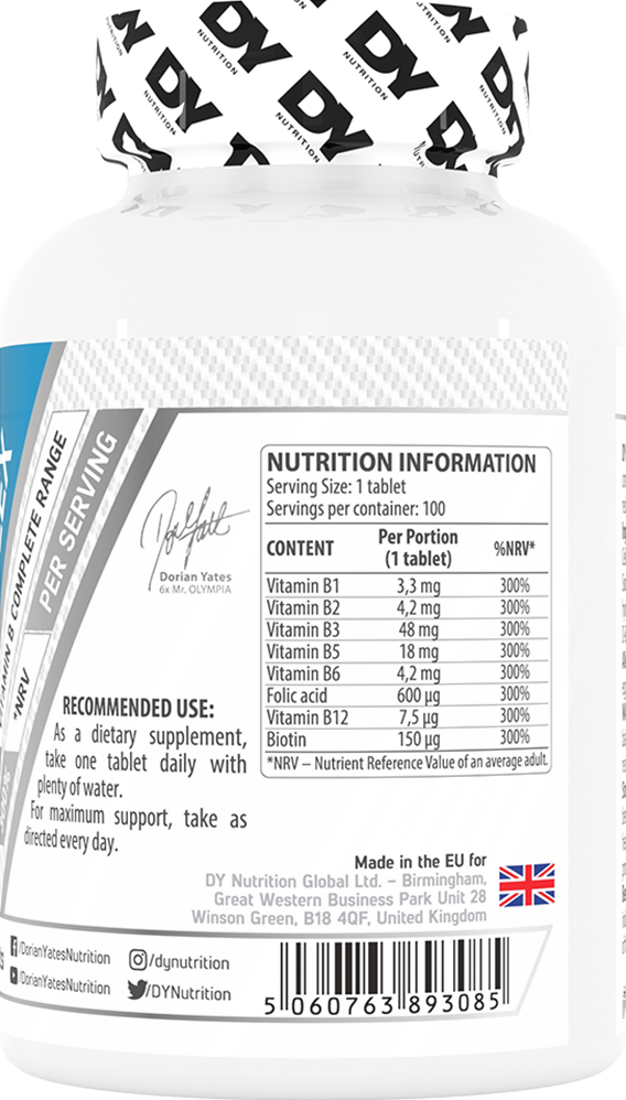 Dorian Yates Nutrition Vitamin B Complex (90 comprimés)