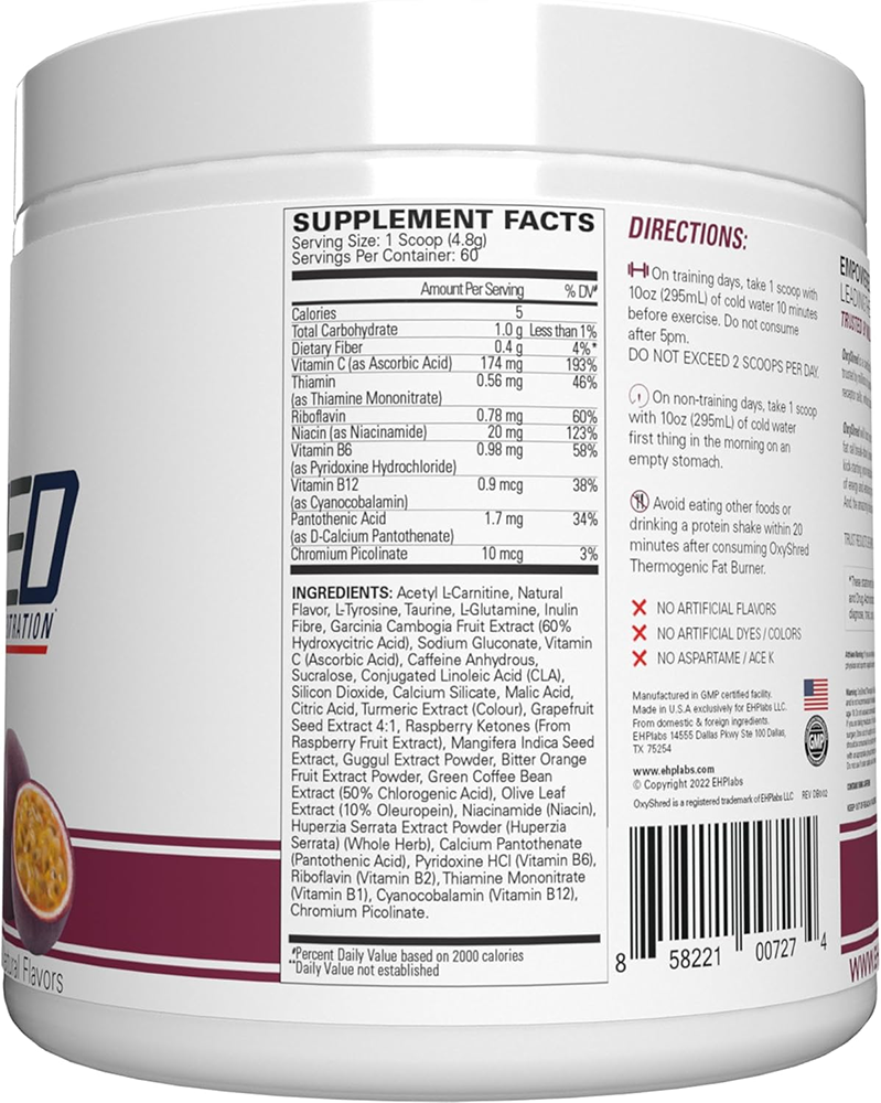 EHP Labs OxyShred Fruit de la passion (60 doses)