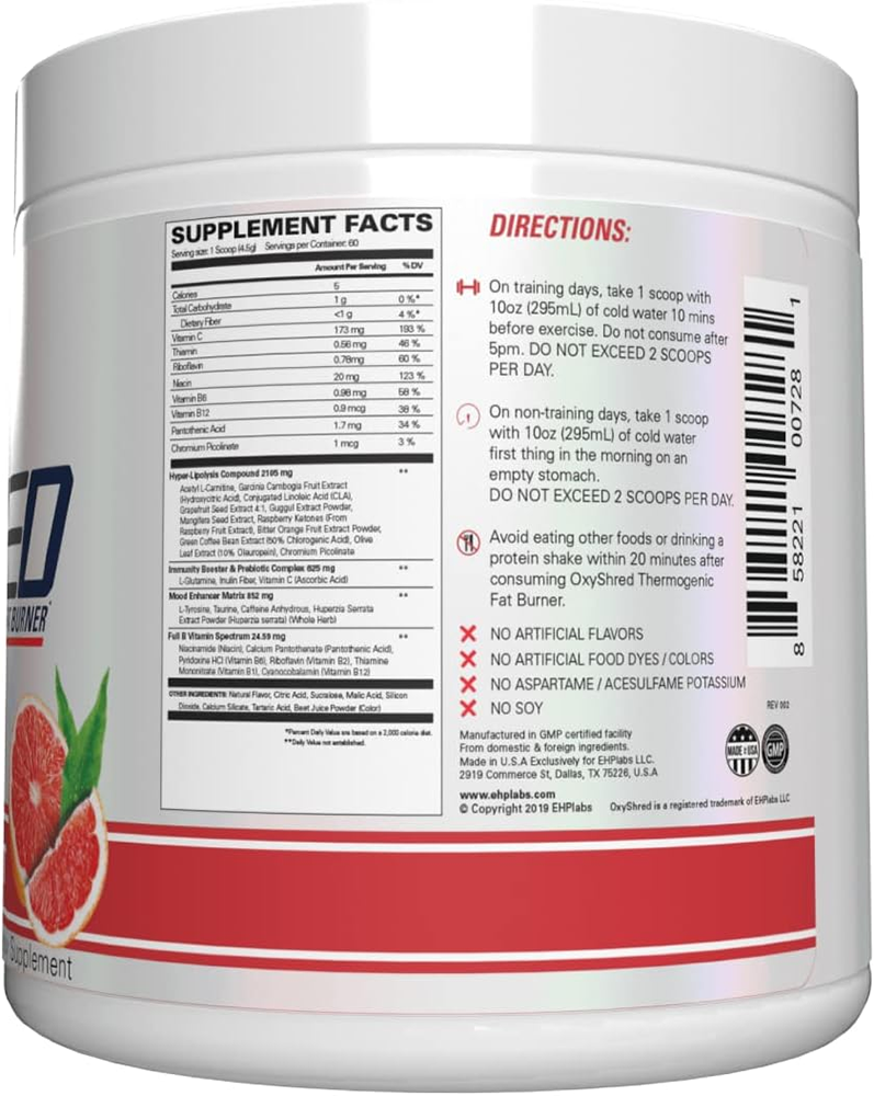 EHP Labs OxyShred Pink Grapefruit (60 doses)