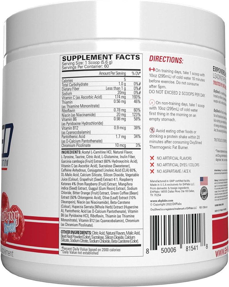 EHP Labs OxyShred Raspberry Refresh (60 doses)
