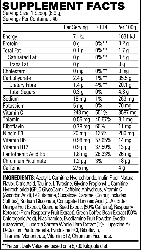 EHP Labs OxyShred Hardcore Cali Cola (40 doses)