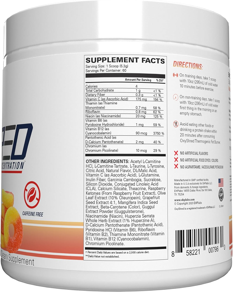 EHP Labs OxyShred Non-Stim Kiss My Peach (60 doses)