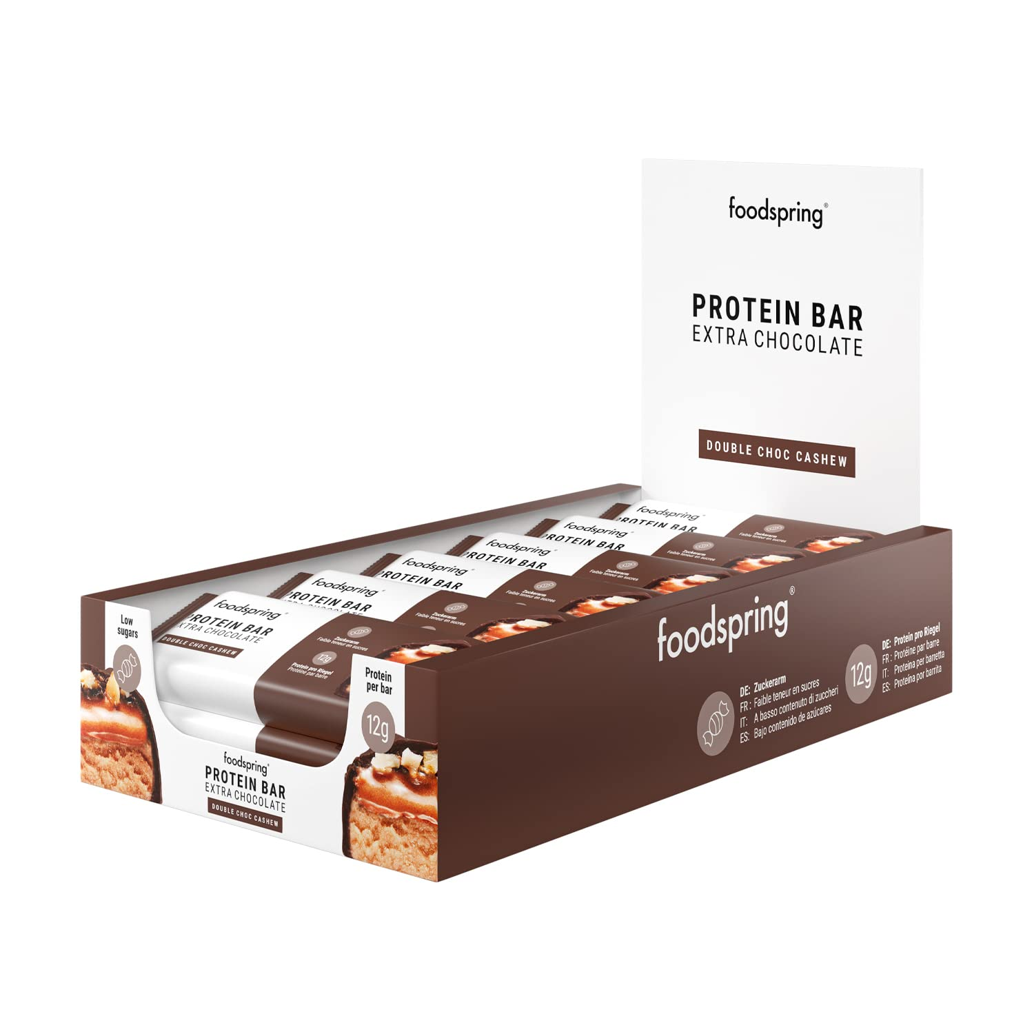 Foodspring Protein Bar Extra Chocolate Double Chocolate (12 x 45 g)