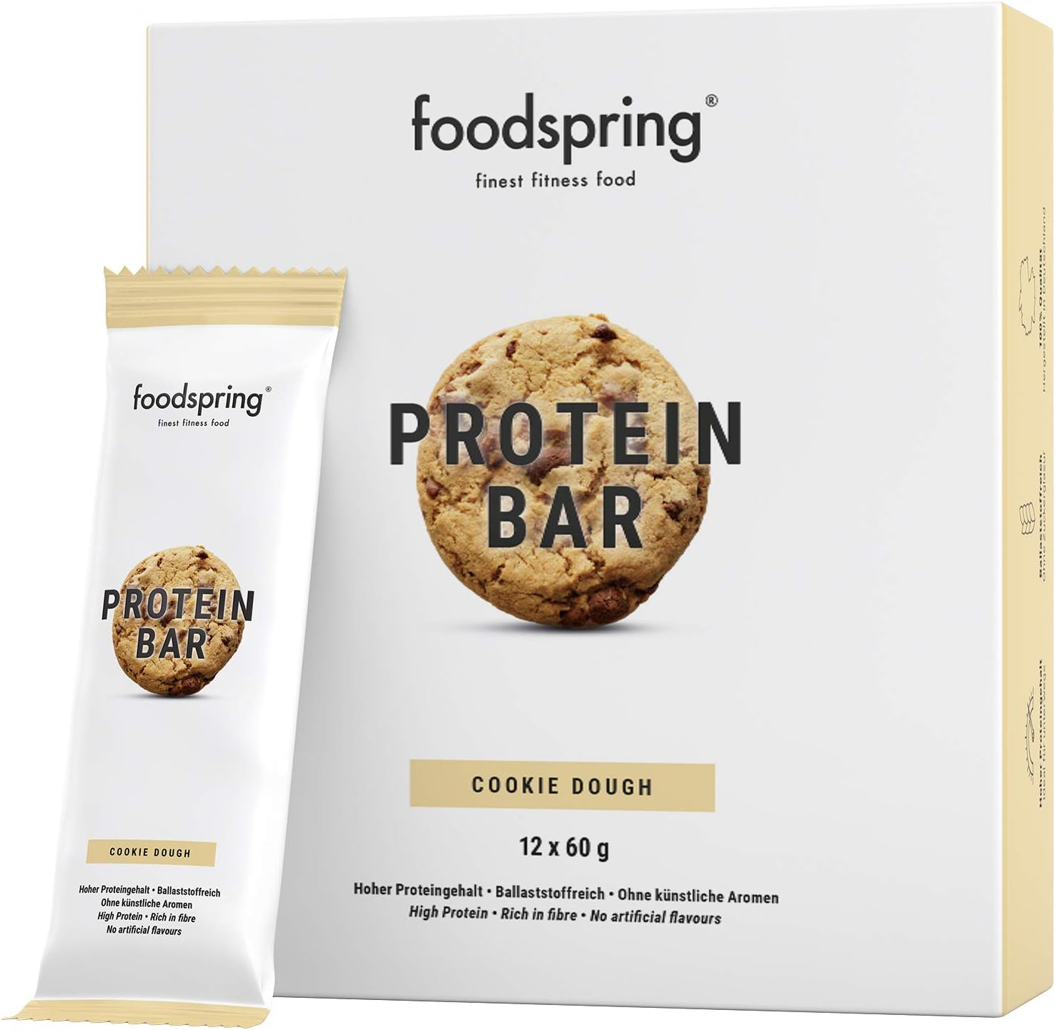Foodspring Protein Bar High Protein Cookie Dough (12 x 60 g)