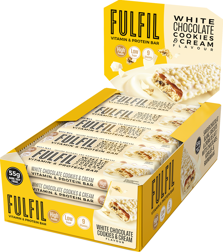 Fulfil Vitamin & Protein Bar Chocolat blanc & Pâte à cookie (15 x 55 g)
