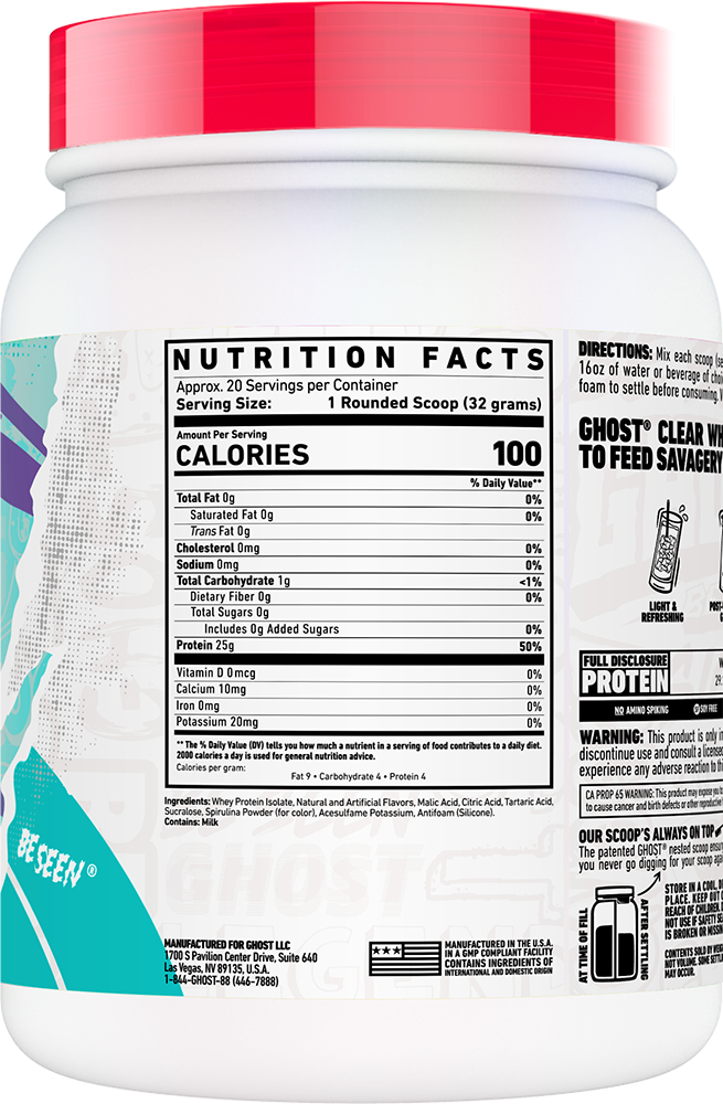 Ghost Clear Whey Framboise bleue (20 doses)