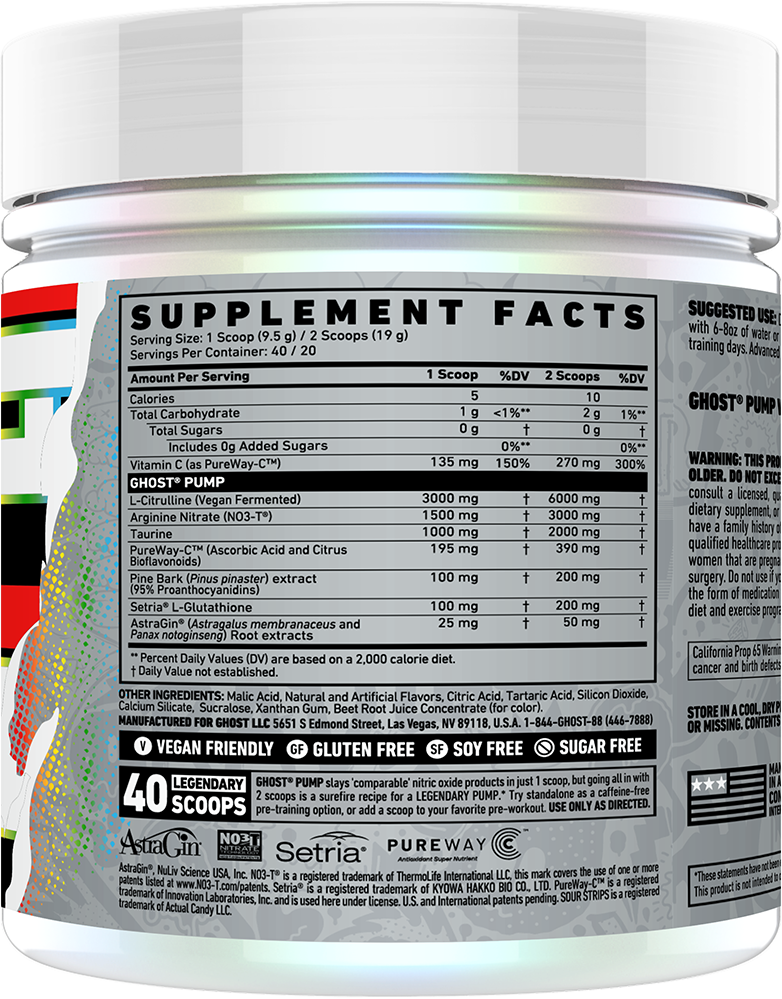 Ghost Pump Sour Strips Rainbow Candy (40 doses)