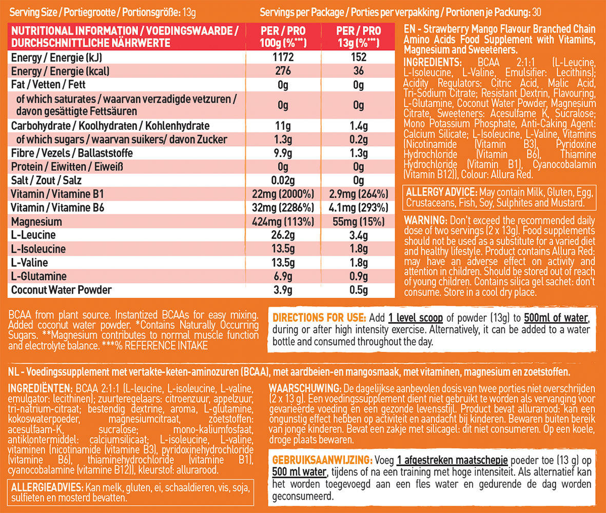 Grenade BCAA Fraise Mangue (390 g)