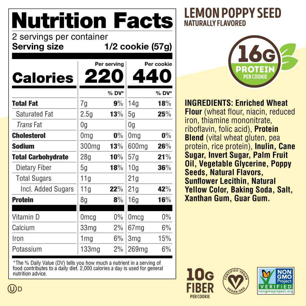Lenny & Larry Complete Cookie Lemon Poppy Seed (12 x 113 g)