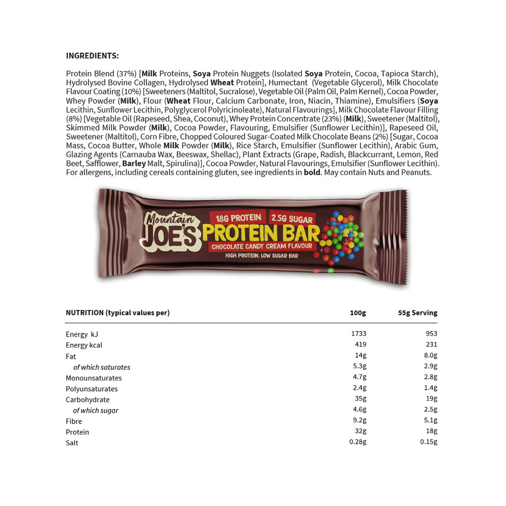 Mountain Joe's Protein Bar Choco Candy Cream (12 x 55 g)