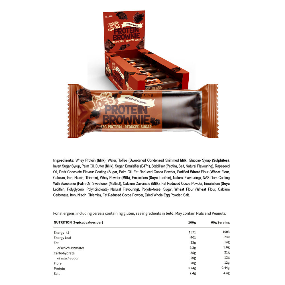 Mountain Joe's Protein Brownie Chocolat Caramel (10 x 60 g)