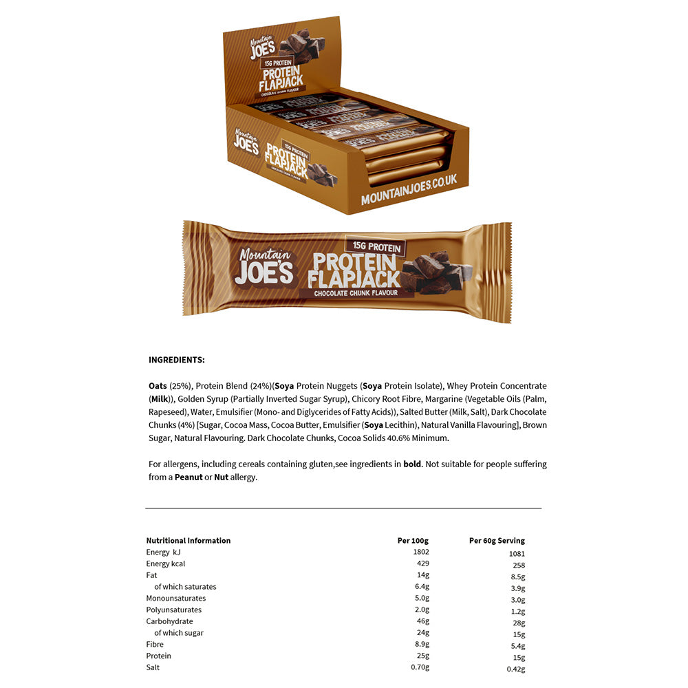 Mountain Joe's Protein Flapjacks Chocolate Chunk (16 x 60 g)