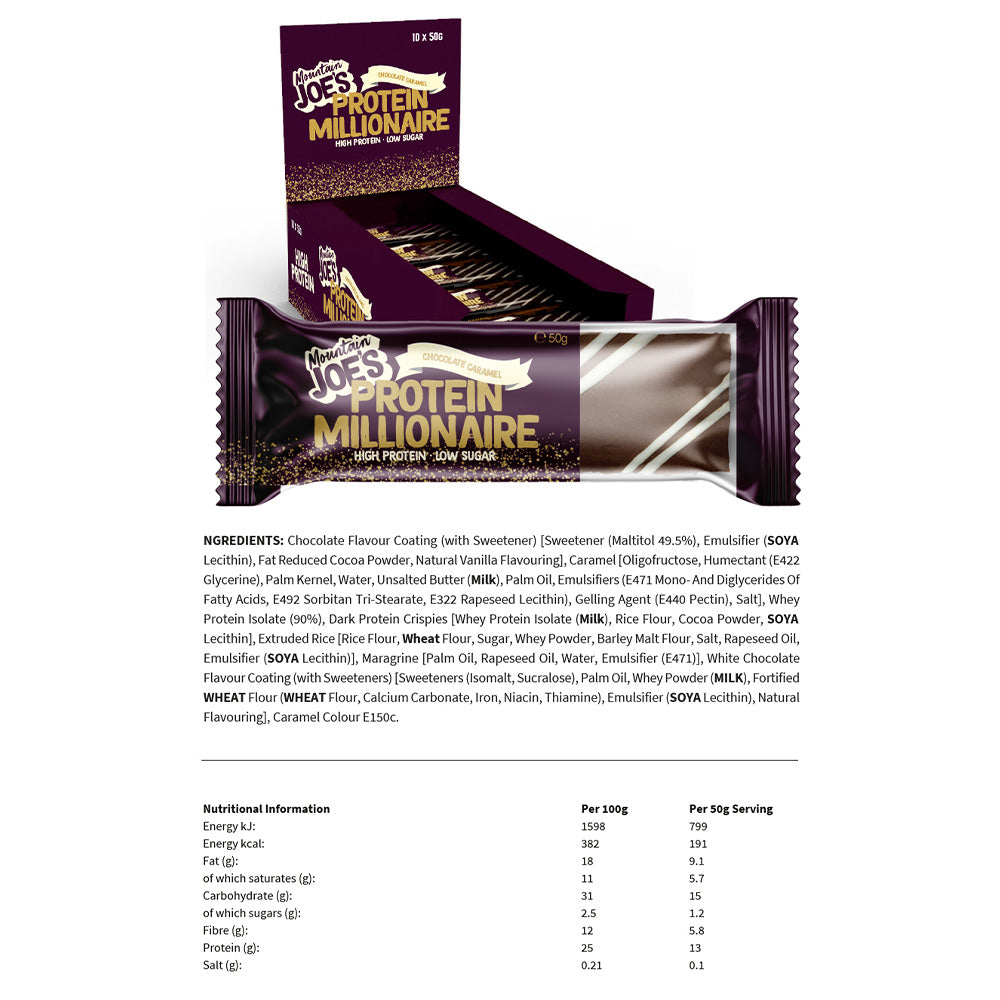 Mountain Joe's Protein Millionaire Chocolat Caramel (10 x 50 g)