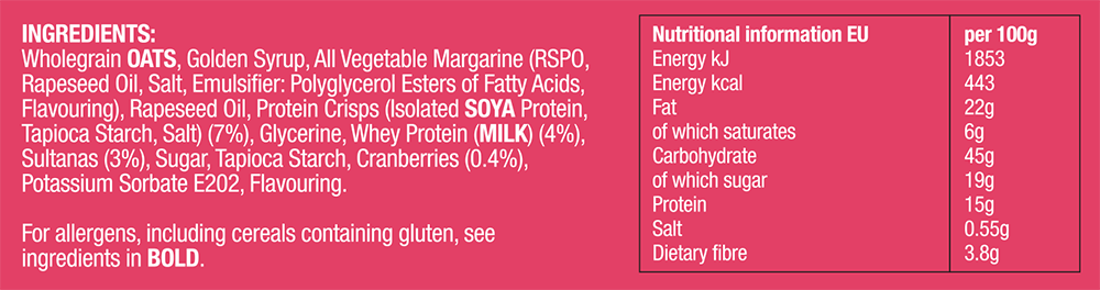 Muscle Moose Big Protein Flapjack Mixed Berry (12 x 100 g)