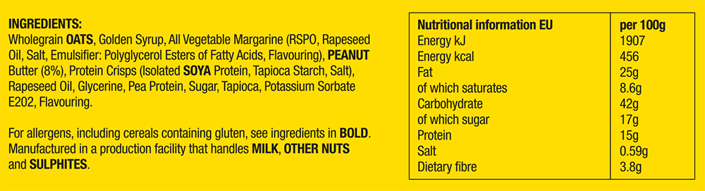 Muscle Moose Big Protein Flapjack Beurre de cacahuètes (12 x 100 g)