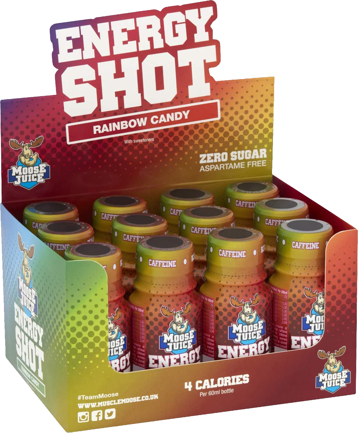 Muscle Moose Energy Shots Rainbow Candy (12 x 60 ml)