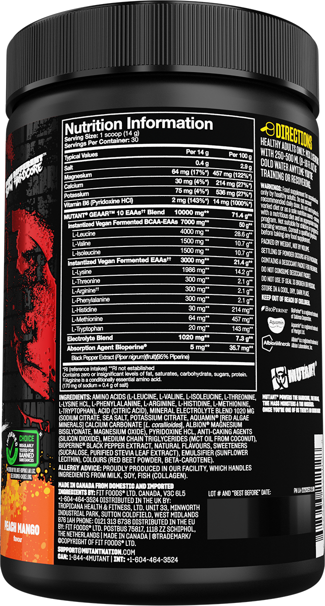 Mutant GEAAR Pêche Mangue (378 g)