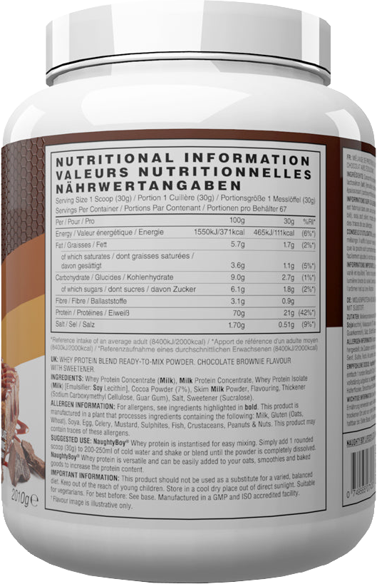 Naughty Boy Advanced Whey Brownie au chocolat (2010 g)