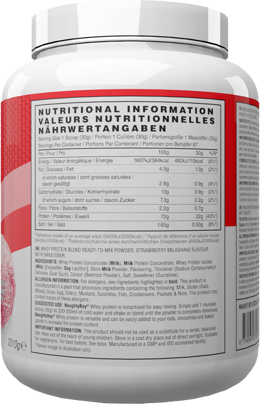 Naughty Boy Advanced Whey Milkshake à la fraise (2010 g)