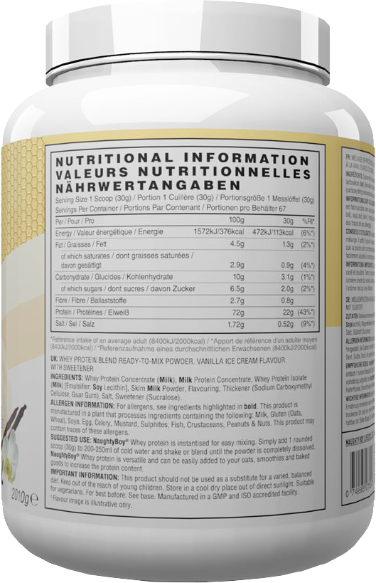 Naughty Boy Advanced Whey Crème glacée à la vanille (2010 g)