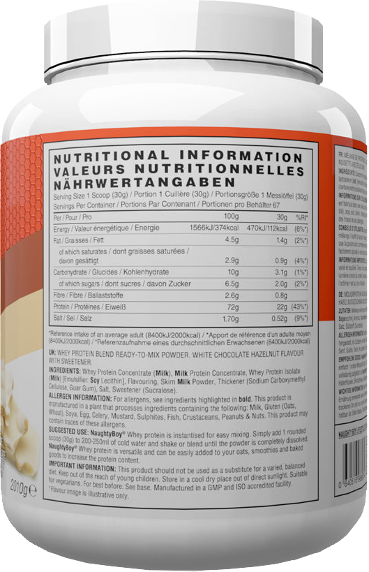 Naughty Boy Advanced Whey Chocolat blanc Noisette (2010 g)