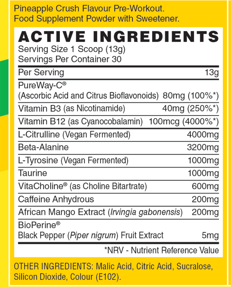 Naughty Boy Energy Pre-workout Pineapple Crush (390 g)