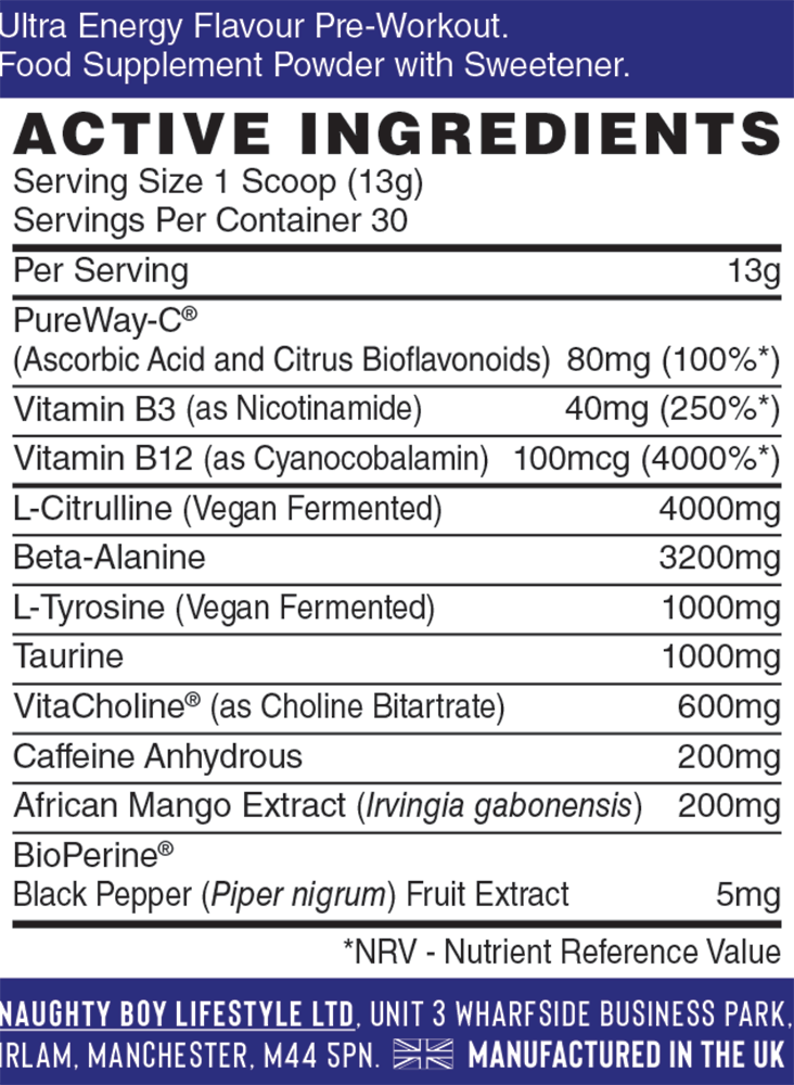 Naughty Boy Energy Pre-Workout Ultra Energy (390 g)