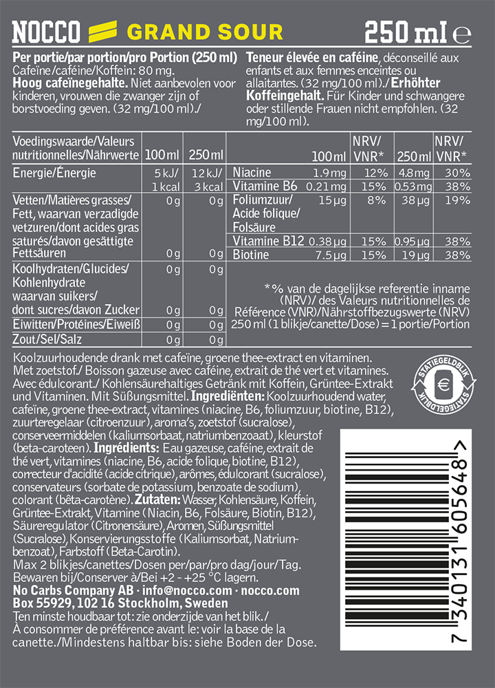 NOCCO Focus Grand Sour (12 x 250 ml)