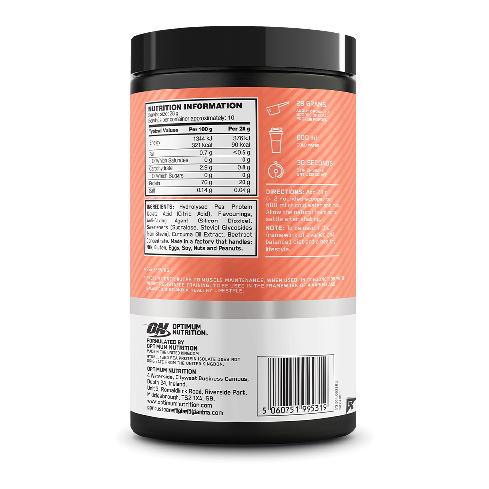 Optimum Nutrition Clear Protein 100% Plant Protein Isolate