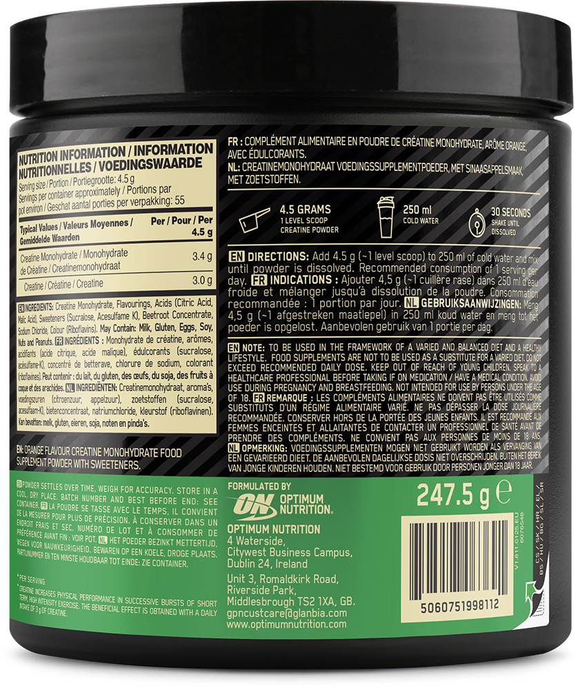 Optimum Nutrition Micronised Creatine Powder Orange (247,5 g)