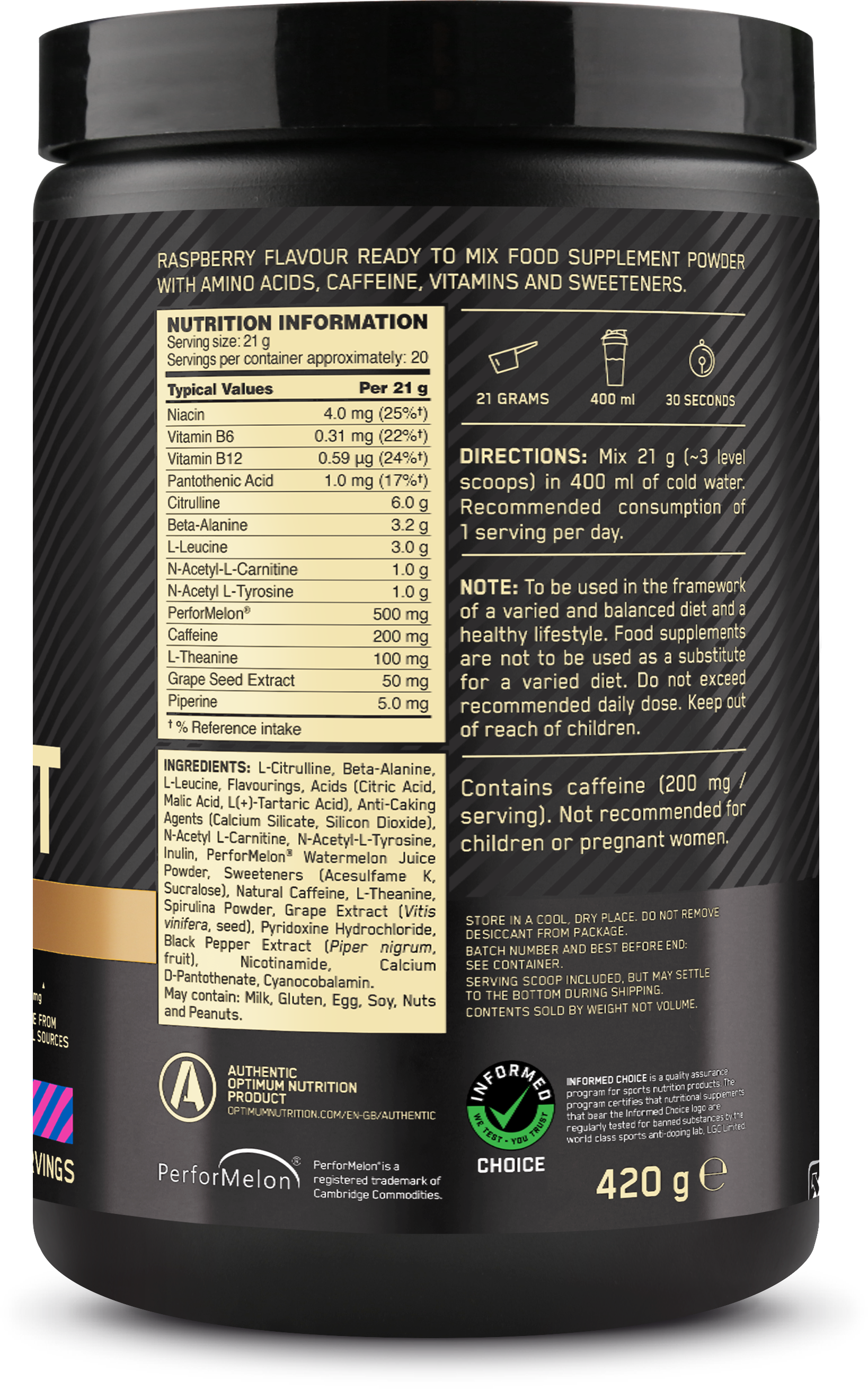 Optimum Nutrition Gold Standard Pre-workout Advanced