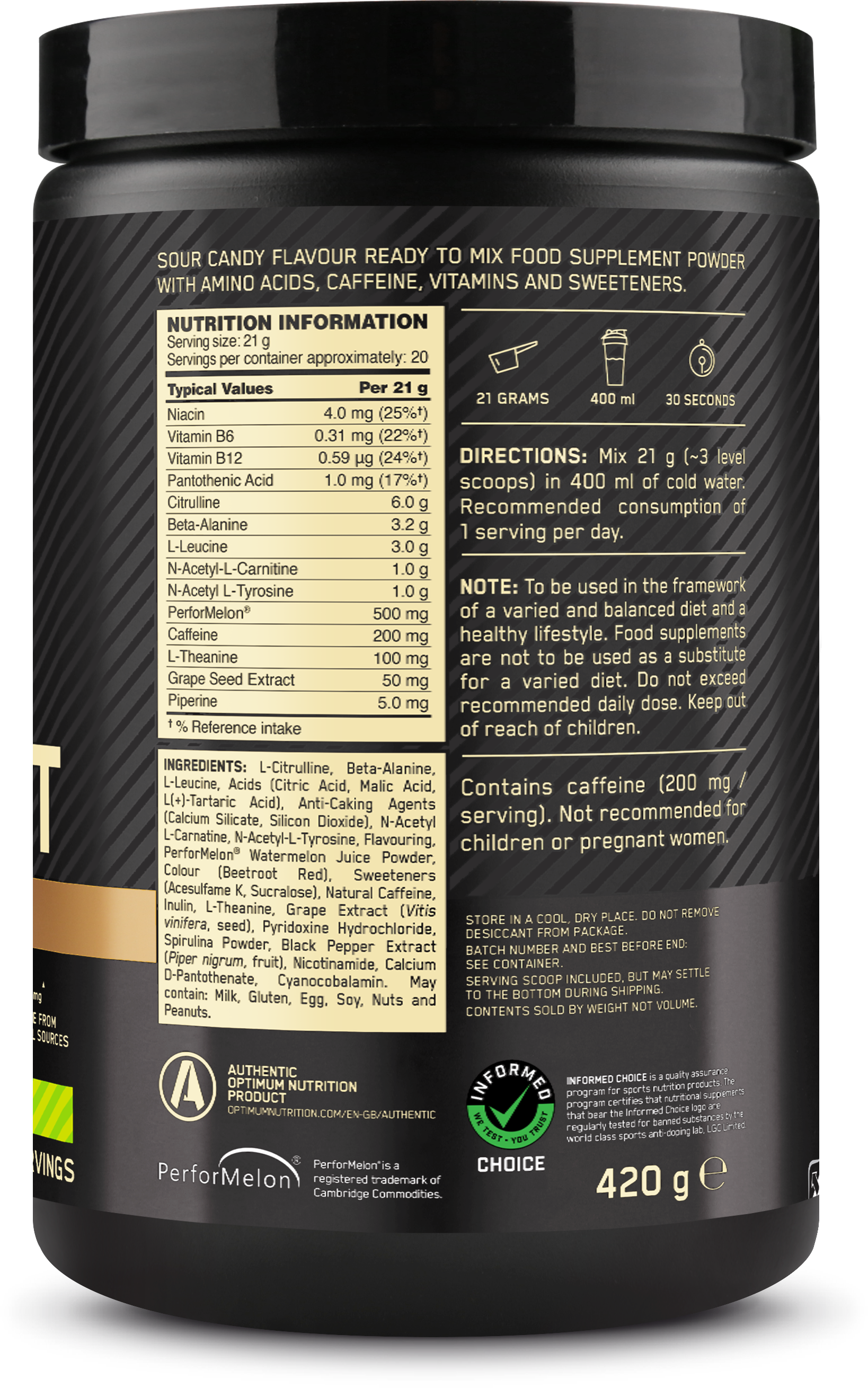 Optimum Nutrition Gold Standard Pre-workout Advanced