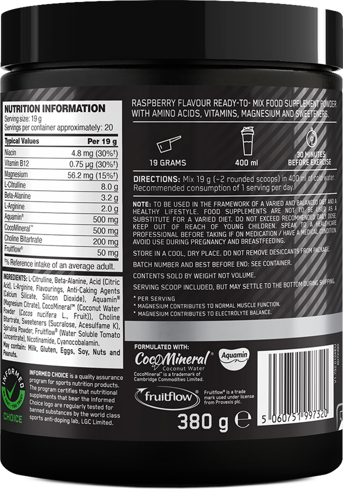 Optimum Nutrition Platinum Pump Pre-workout Framboise bleue (380 g)