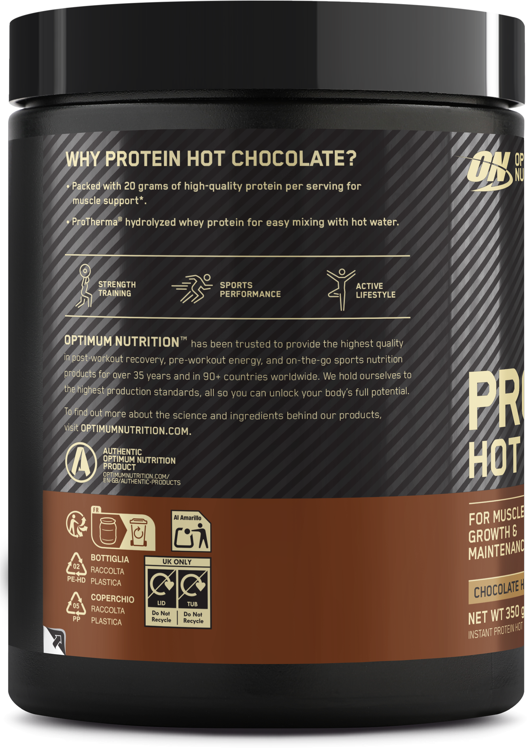 Optimum Nutrition Protein Hot Chocolate Chocolate Hazelnut (350 g)
